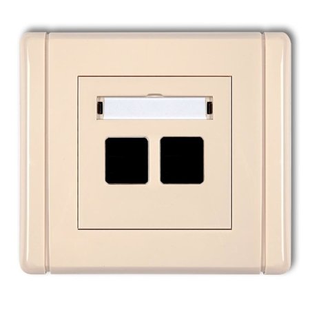Doppelte Multimedia-Steckdose ohne Modul (Keystone-Standard) beige 1FGM-2P