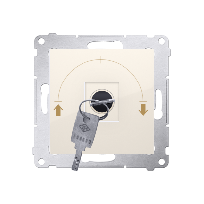 Jalousie-Schlüsselschalter 1polig „0-I-II” cremeweiß Kontakt Simon 54 Premium DWZK.01/41