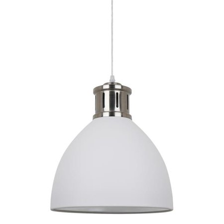 Pendelleuchte Weiß, Nickel satiniert Stahl Weiß Klassisch/LED Lampe MD-HN8100-WH+S.NICK