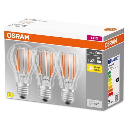 Set mit 3x LED-Glühbirne E27 11W 2700K 1521lm Osram