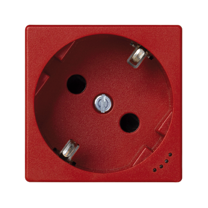 Steckdose K45 Schuko 16A/230V~ mit Stromanzeige, Erdung und rot 45× 45mm Connect KL01/6