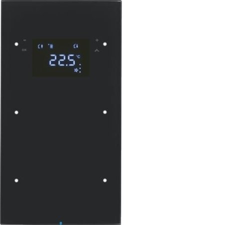 Touchsensor 2fach mit Temperaturregler R.3 Glas schwarz Hager 75642055