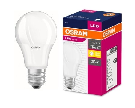 Value LED-Glühbirne A60 8,5W 2700K warm E27 Osram
